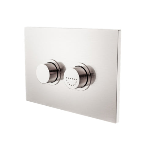 Nero Raised Disabled Care Pneumatic Flush Button Plate Brushed Nickel NRCRPL002BN