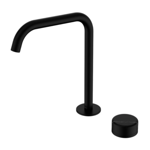 Nero Serenity Progressive Bath/Kitchen Mixer Edge Spout w/ Marquina Black Handle Matte Black 24E136MB