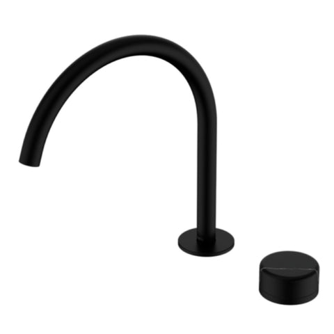 Nero Serenity Progressive Bath/Kitchen Mixer Arc Spout w/ Marquina Black Handle Matte Black 24E134MB