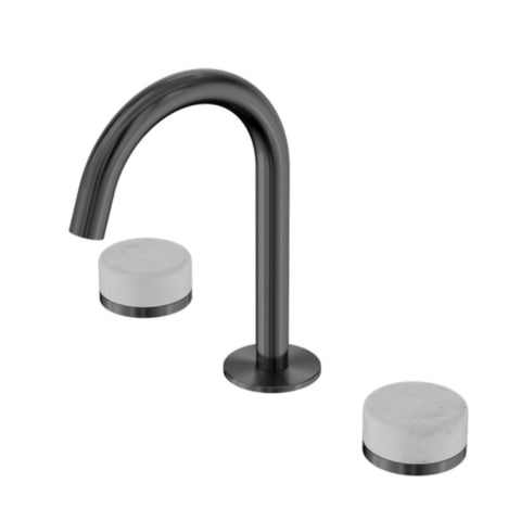 Nero Serenity Basin Set Arc Spout w/ Carrara Handle Gunmetal 24D011GM