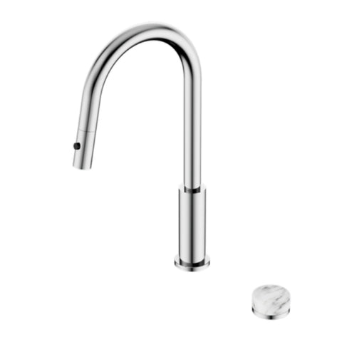 Nero Serenity Progressive Pull Out kitchen Set w/ Arabescato Corchia Handle Chrome 24E058CH