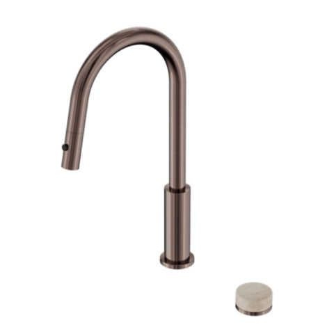 Nero Serenity Progressive Pull Out kitchen Set w/ Rome Travertine Handle Brushed Bronze 24E057BZ