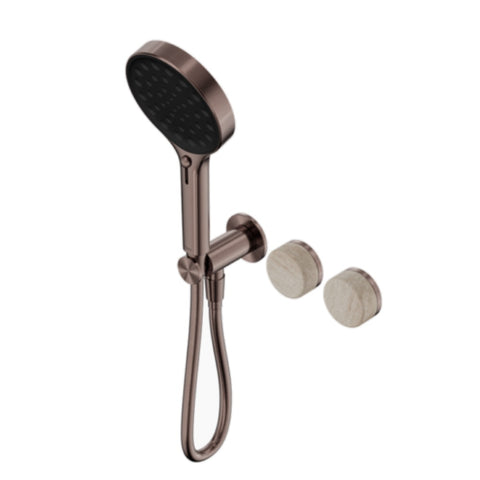 Nero Serenity Progressive Shower System w/ Rome Travertine Handle And Serenity Hand Shower Brushed Bronze 24E027BZ