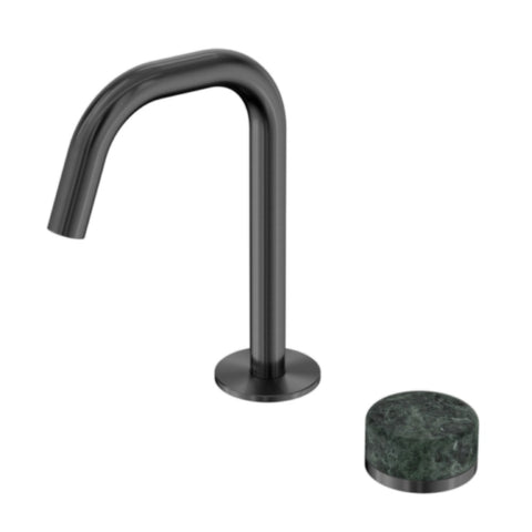Nero Serenity Progressive Basin Mixer Edge Spout w/ Verde Alpi Handle Gunmetal 24E044GM