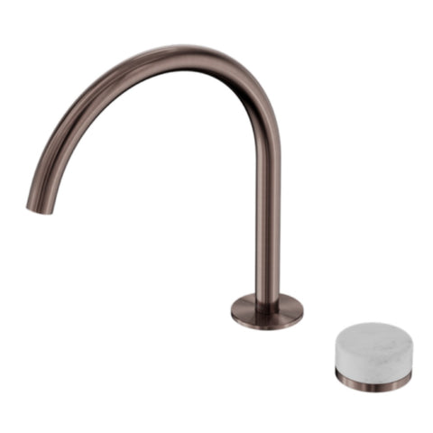 Nero Serenity Progressive Bath/Kitchen Mixer Arc Spout w/ Carrara Handle Brushed Bronze 24E037BZ
