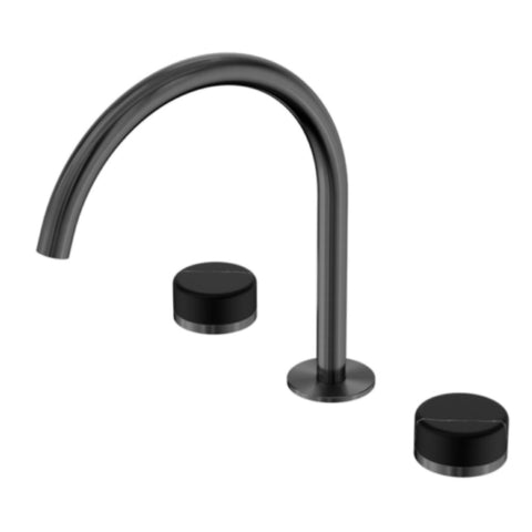 Nero Serenity Bath/Kitchen Set Arc Spout w/ Marquina Black Handle Gunmetal 24D118GM