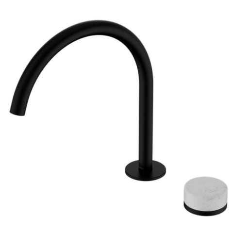 Nero Serenity Progressive Bath/Kitchen Mixer Arc Spout w/ Carrara Handle Matte Black 24E037MB