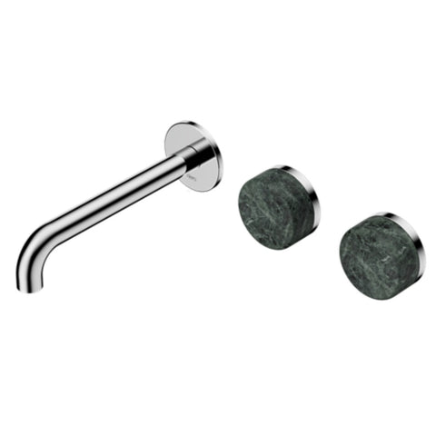 Nero Serenity Wall Basin Set 185mm Offset Spout w/ Verde Alpi Handle Chrome 24D060CH