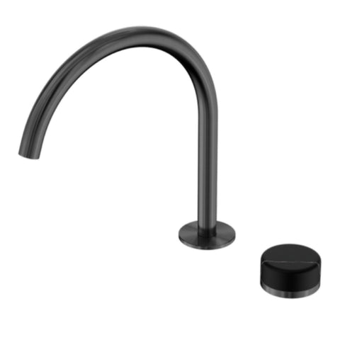 Nero Serenity Progressive Bath/Kitchen Mixer Arc Spout w/ Marquina Black Handle Gunmetal 24E134GM