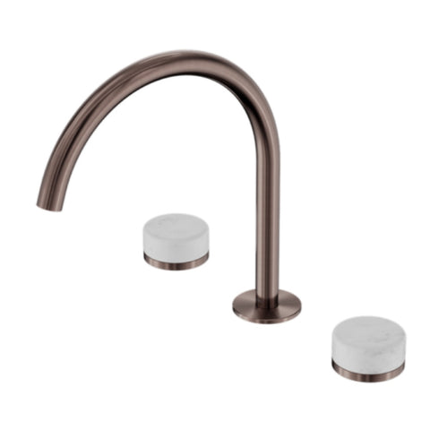 Nero Serenity Bath/Kitchen Set Arc Spout w/ Carrara Handle Brushed Bronze 24D017BZ