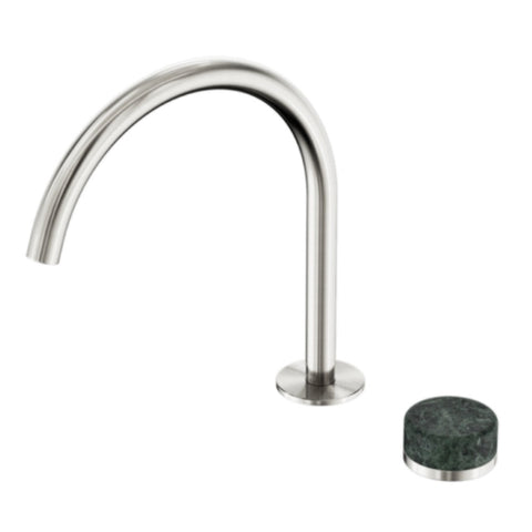 Nero Serenity Progressive Bath/Kitchen Mixer Arc Spout w/ Verde Alpi Handle Brushed Nickel 24E038BN