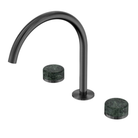 Nero Serenity Bath/Kitchen Set Arc Spout w/ Verde Alpi Handle Gunmetal 24D018GM