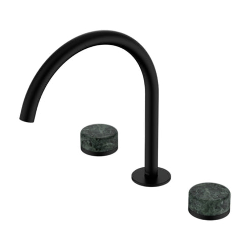 Nero Serenity Bath/Kitchen Set Arc Spout w/ Verde Alpi Handle Matte Black 24D018MB
