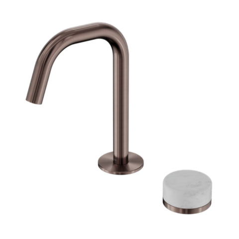 Nero Serenity Progressive Basin Mixer Edge Spout w/ Carrara Handle Brushed Bronze 24E043BZ