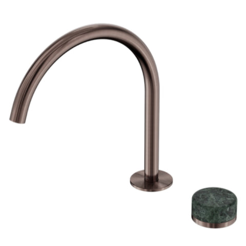 Nero Serenity Progressive Bath/Kitchen Mixer Arc Spout w/ Verde Alpi Handle Brushed Bronze 24E038BZ