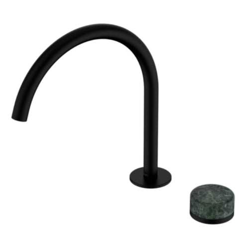 Nero Serenity Progressive Bath/Kitchen Mixer Arc Spout w/ Verde Alpi Handle Matte Black 24E038MB