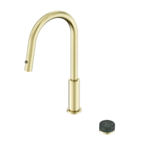 Nero Serenity Progressive Pull Out kitchen Set w/ Verde Alpi Handle Brushed Gold 24E056BG