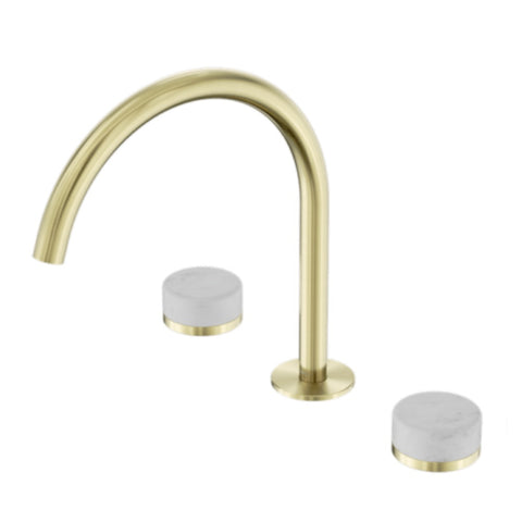 Nero Serenity Bath/Kitchen Set Arc Spout w/ Carrara Handle Brushed Gold 24D017BG