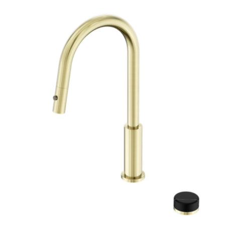 Nero Serenity Progressive Pull Out kitchen Set w/ Marquina Black Handle Brushed Gold 24E137BG