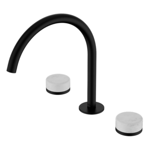 Nero Serenity Bath/Kitchen Set Arc Spout w/ Carrara Handle Matte Black 24D017MB