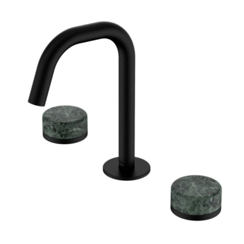 Nero Serenity Basin Set Edge Spout w/ Verde Alpi Handle Matte Black 24D024MB