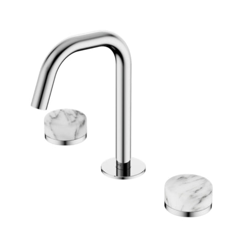 Nero Serenity Basin Set Edge Spout w/ Arabescato Corchia Handle Chrome 24D026CH
