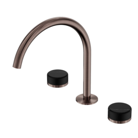 Nero Serenity Bath/Kitchen Set Arc Spout w/ Marquina Black Handle Brushed Bronze 24D118BZ
