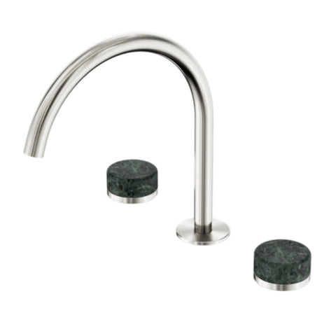 Nero Serenity Bath/Kitchen Set Arc Spout w/ Verde Alpi Handle Brushed Nickel 24D018BN