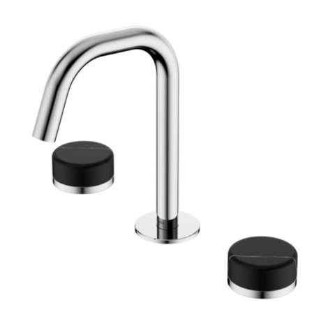 Nero Serenity Basin Set Edge Spout w/ Marquina Black Handle Chrome 24D119CH