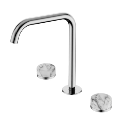Nero Serenity Bath/Kitchen Set Edge Spout w/ Arabescato Corchia Handle Chrome 24D032CH