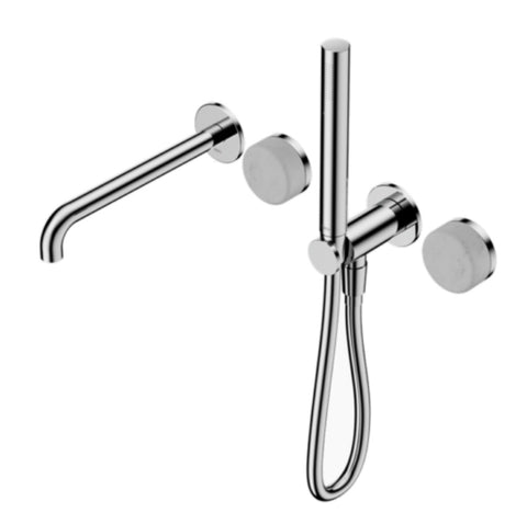 Nero Serenity Progressive Shower System w/ Spout w/ Carrara Handle And Slim Shower Chrome 24E007CH