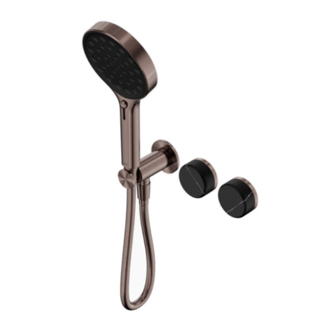 Nero Serenity Progressive Shower System w/ Marquina Black Handle And Serenity Hand Shower Brushed Bronze 24E132BZ