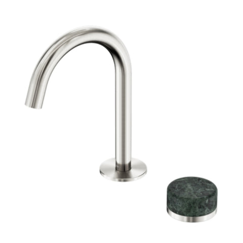 Nero Serenity Progressive Basin Mixer Arc Spout w/ Verde Alpi Handle Brushed Nickel 24E032BN