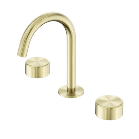 Nero Serenity Basin Set Arc Spout w/ Metal Handle Brushed Gold 24D016BG