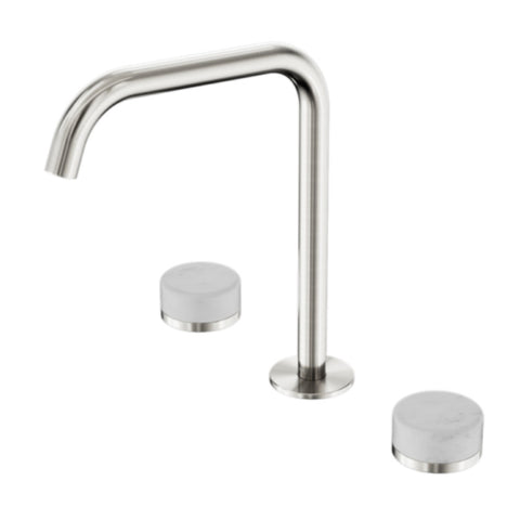 Nero Serenity Bath/Kitchen Set Edge Spout w/ Carrara Handle Brushed Nickel 24D029BN