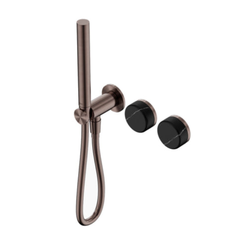 Nero Serenity Progressive Shower System w/ Marquina Black Handle And Slim Shower Brushed Bronze 24E131BZ