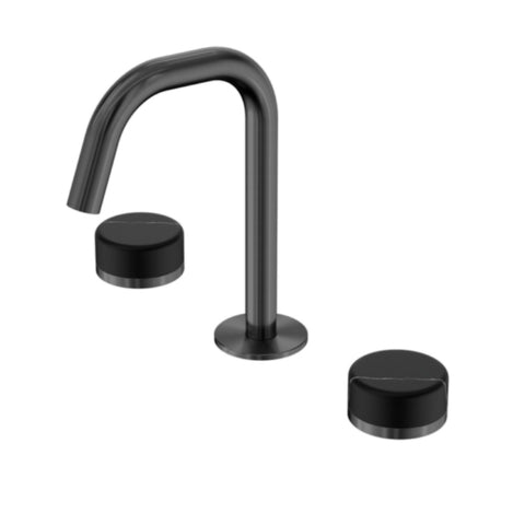 Nero Serenity Basin Set Edge Spout w/ Marquina Black Handle Gunmetal 24D119GM