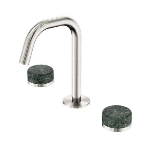 Nero Serenity Basin Set Edge Spout w/ Verde Alpi Handle Brushed Nickel 24D024BN