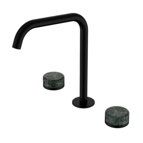 Nero Serenity Bath/Kitchen Set Edge Spout w/ Verde Alpi Handle Matte Black 24D030MB