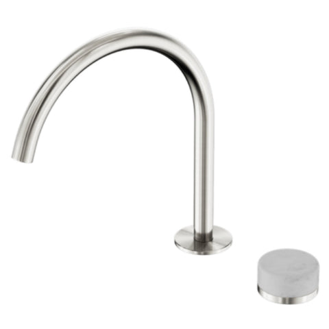 Nero Serenity Progressive Bath/Kitchen Mixer Arc Spout w/ Carrara Handle Brushed Nickel 24E037BN