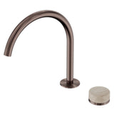 Nero Serenity Progressive Bath/Kitchen Mixer Arc Spout w/ Rome Travertine Handle Brushed Bronze 24E039BZ