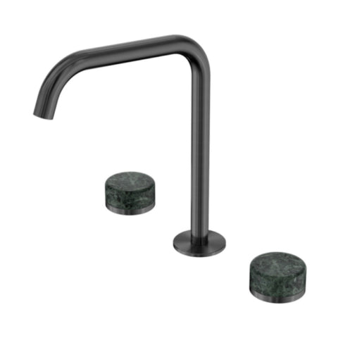 Nero Serenity Bath/Kitchen Set Edge Spout w/ Verde Alpi Handle Gunmetal 24D030GM