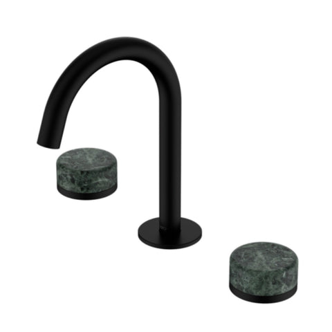 Nero Serenity Basin Set Arc Spout w/ Verde Alpi Handle Matte Black 24D012MB