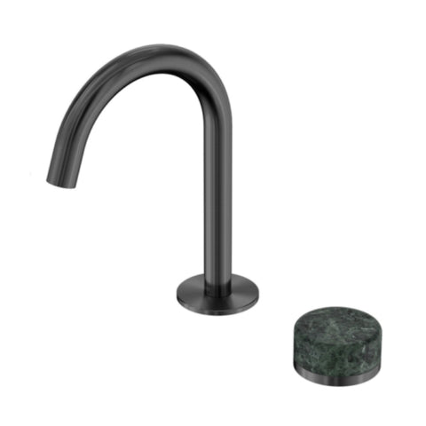 Nero Serenity Progressive Basin Mixer Arc Spout w/ Verde Alpi Handle Gunmetal 24E032GM