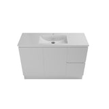 Timberline Nevada Quickship 1200mm Single Bowl (Right Drawers) 1TH Vanity Floor Standing Alpha Ceramic White NEVQ-V-1200-C-APH-F