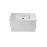 Timberline Nevada Quickship 750mm Single Bowl (Right Drawers) 1TH Vanity Wall Hung Alpha Ceramic White NEVQ-V-750-C-APH-W