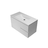 Timberline Nevada Quickship 750mm Single Bowl (Right Drawers) 1TH Vanity Wall Hung Alpha Ceramic White NEVQ-V-750-C-APH-W