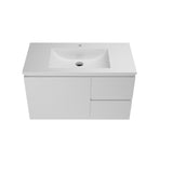 Timberline Nevada Quickship 900mm Single Bowl (Right Drawers) 1TH Vanity Wall Hung Alpha Ceramic White NEVQ-V-900-C-APH-W