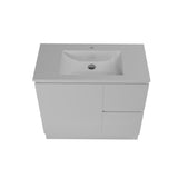 Timberline Nevada Quickship 900mm Single Bowl (Right Drawers) 1TH Vanity Floor Standing Alpha Ceramic White NEVQ-V-900-C-APH-F