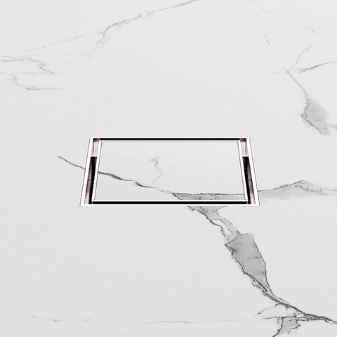 Nero Square Tile Insert Floor Waste 100mm (50mm Outlet) Brushed Nickel NRFW006BN